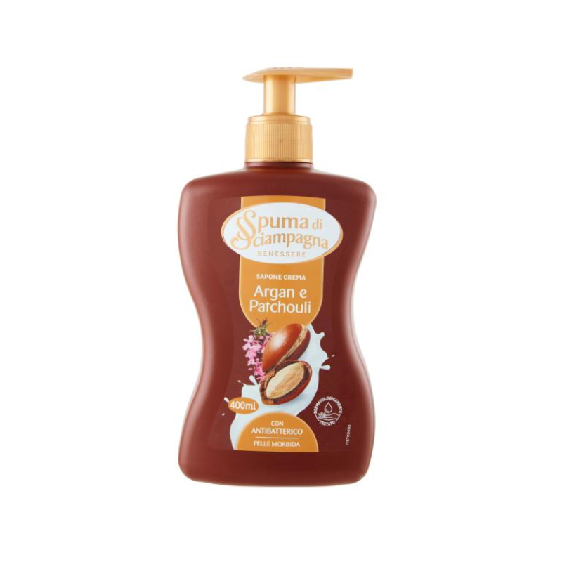 Spuma di Sciampagna Benessere Sapone Crema Argan e Patchuoli 400ML