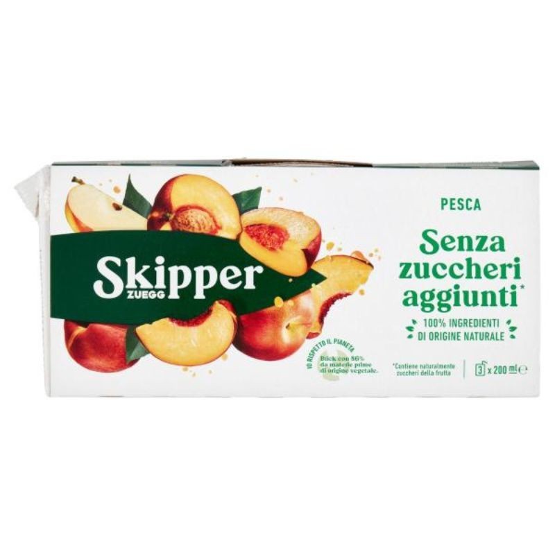 Zuegg Skipper Pesca Senza Zuccheri Aggiunti 3 X 200 Ml
