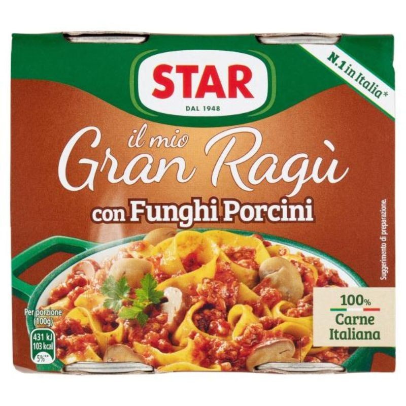 Star Il Mio Gran Ragù Con Funghi Porcini 2 X 180 G