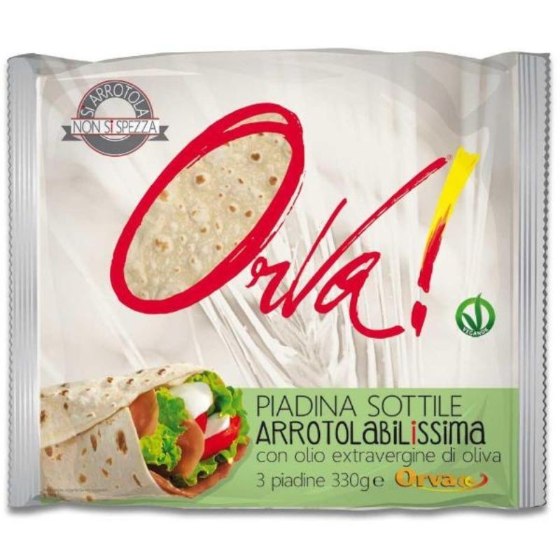 ORVA! Piadina Sottile Arrotolabile con Olio di Oliva 3x110 gr