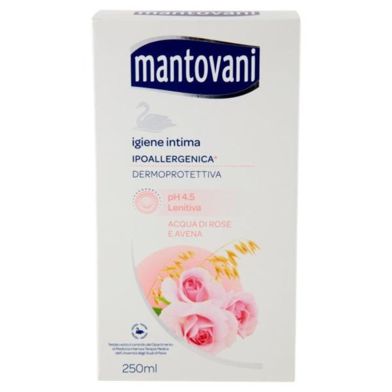 Mantovani Igiene Intima Ph 4.5 con acqua di rose e avena 250 ml