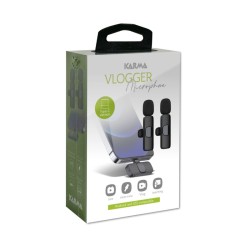 KARMA VLOG 2 Kit 2 Microfoni Lavalier Wireless per Video Reel  Interviste