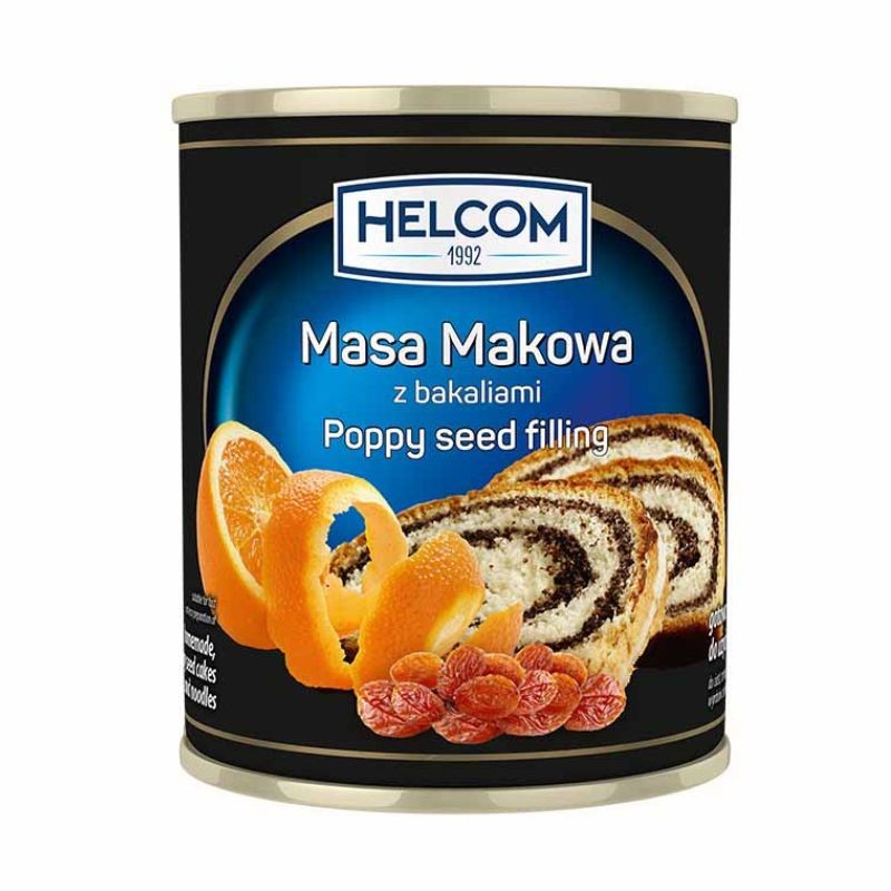 Masa Makowa con Frutta Secca Helcom 850 gr Ripieno di Semi di Papavero Ricco e Profumato