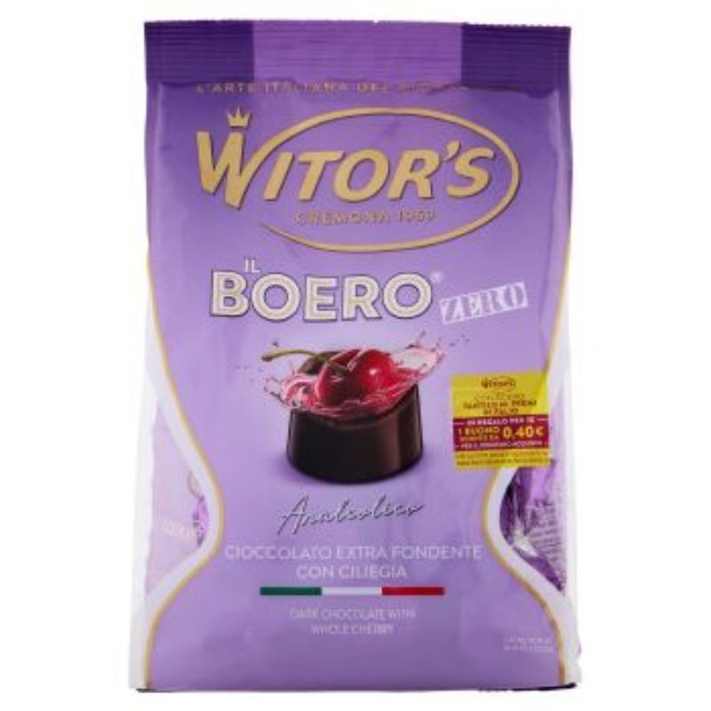Witor's il Boero Zero Analcolico Cioccolato Extra Fondente con Ciliegia 175 g