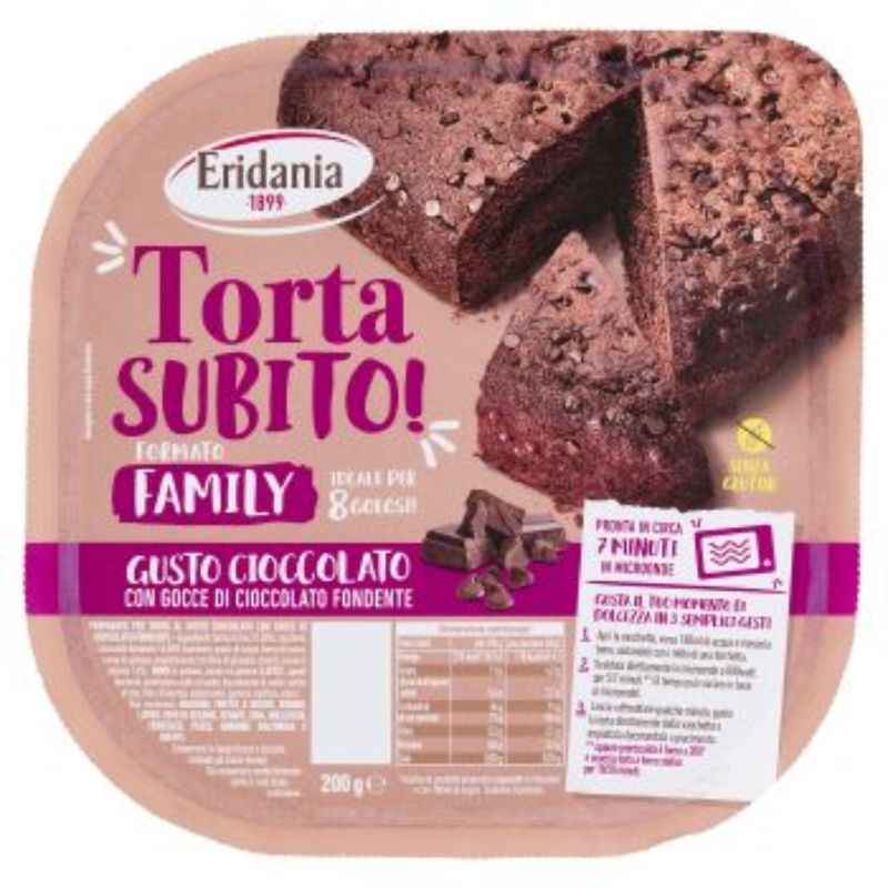 Eridania Torta Subito! Cioccolato 200 g Torta Facile e Veloce