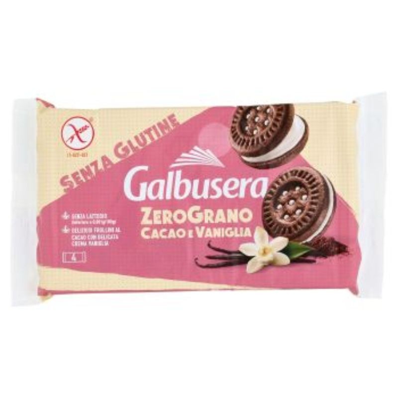 Galbusera ZeroGrano Cacao e Vaniglia Senza Glutine e Lattosio 4 x 40 g
