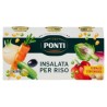 Ponti Insalata per Riso 3 x 280 g Verdure Miste Condite Pronte all'Uso