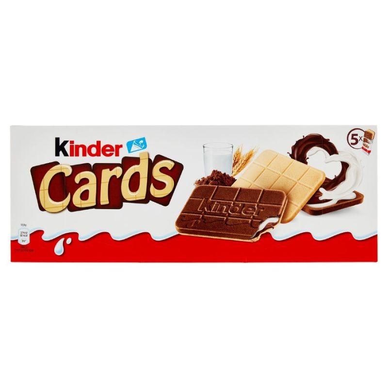 Kinder Cards 10 Biscotti a cialda con latte e cioccolato 180g