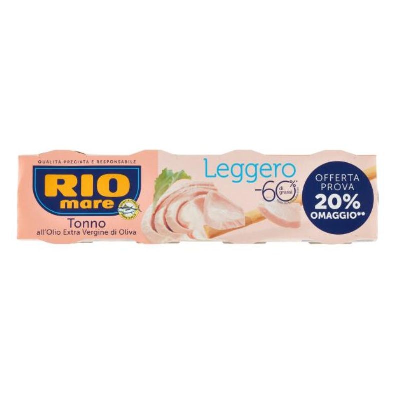 RIO MARE LEGGERO TONNO ALL'OLIO EXTRA VERGINE D'OLIVA 4 X 60 G